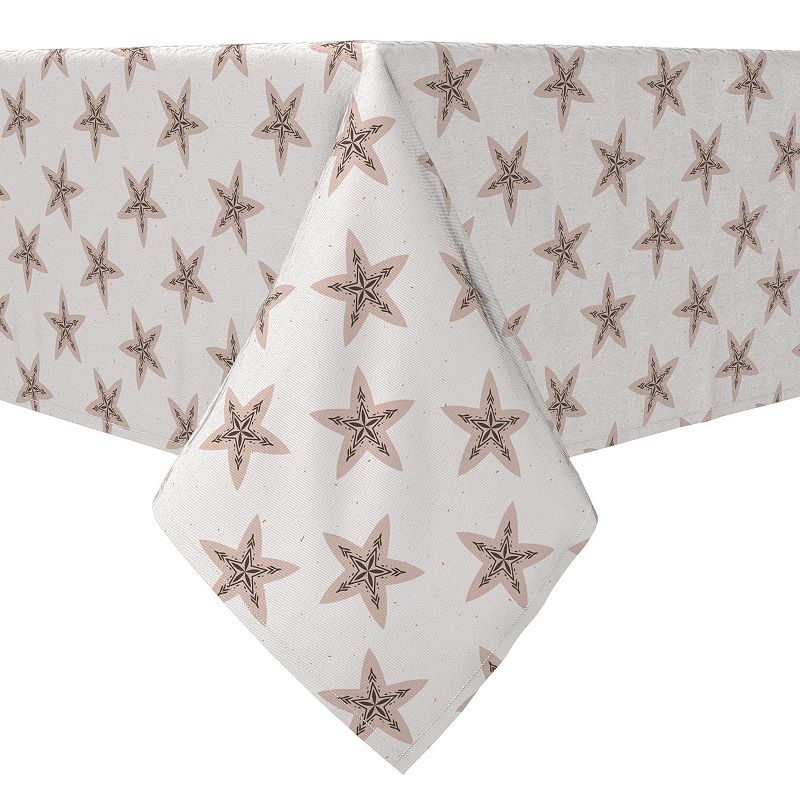 Square Tablecloth， 100% Cotton， 60x60， Rustic Stars