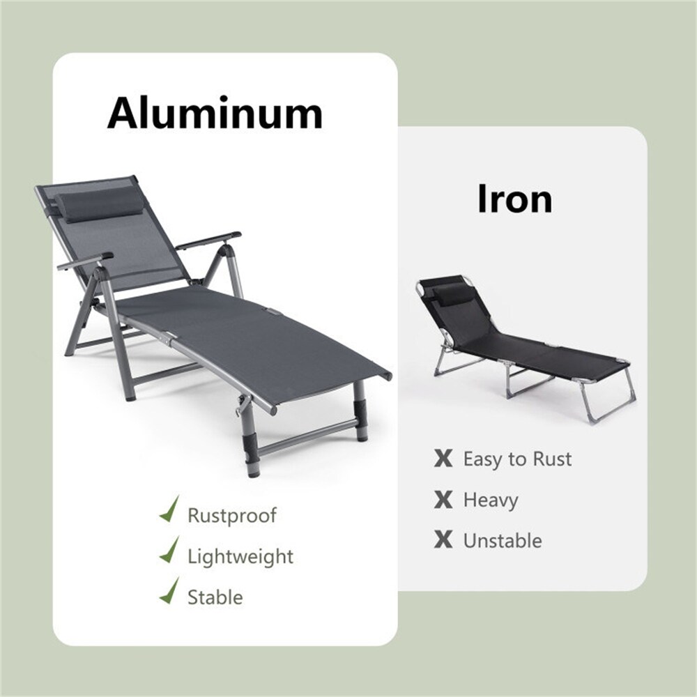 Outdoor Aluminum Chaise Lounge Chair with Quick Drying Fabric