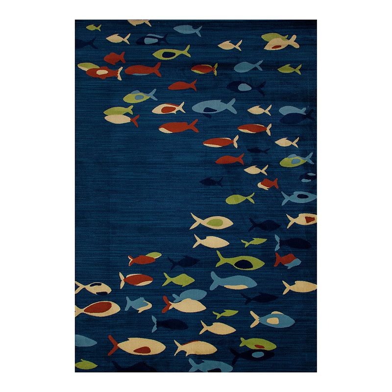 Art Carpet Oceanside Fish School Indoor Outdoor Rug