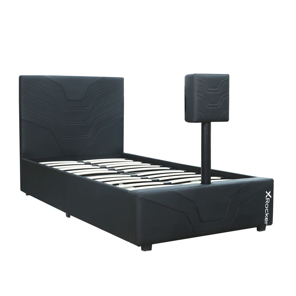 X Rocker Oracle Gaming Bed with TV Mount  Black  Twin