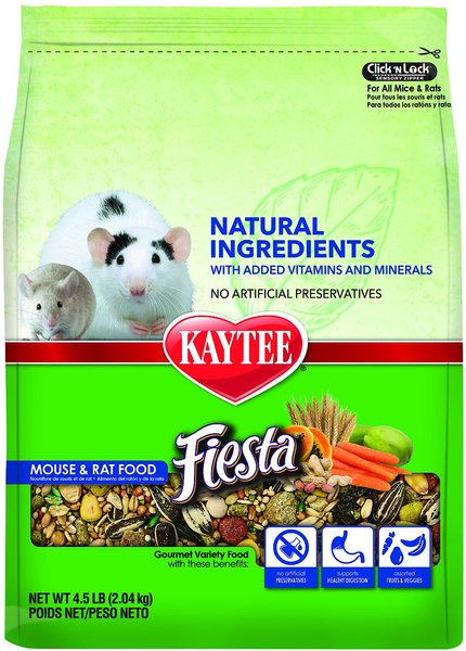 Kaytee Fiesta Natural Mouse and Rat Food， 4.5-lb bag