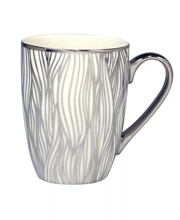 Certified International Matrix Silver-Tone Plated Tapered Mugs Set of 6