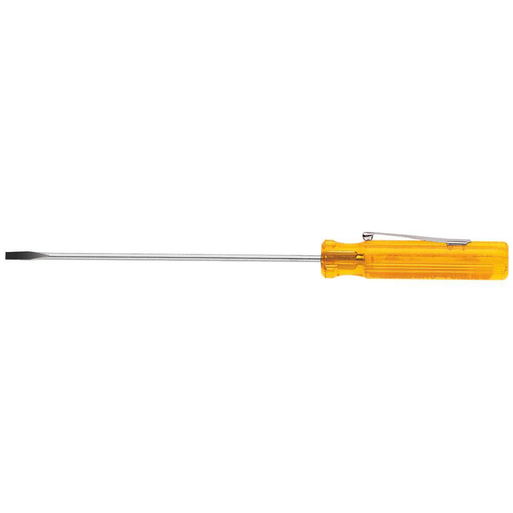 Klein Tools 332 in. Cabinet-Tip Pocket Clip Flat Head Screwdriver with 2 in. Round Shank A116-2