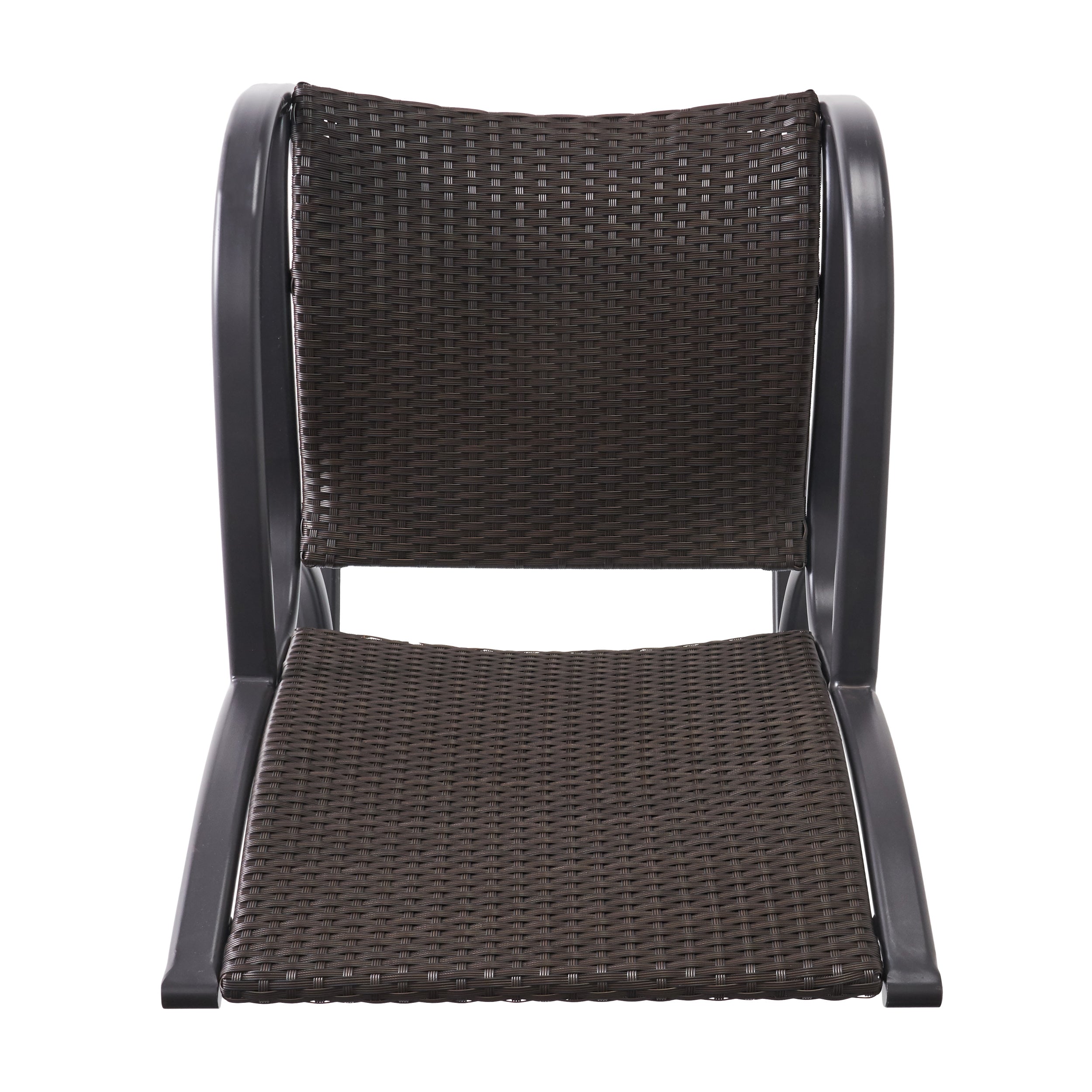 Leann Outdoor Dark Brown Wicker Rocking Chair