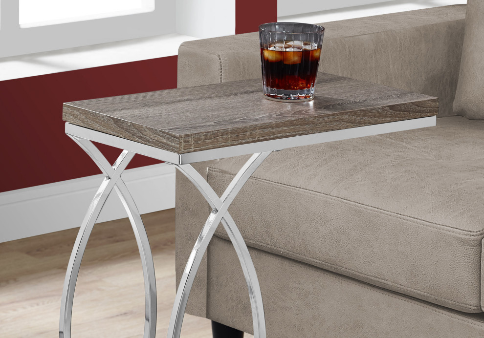 HomeRoots 18.25 quotx 10.25 quotx 25 quotDark Taupe Mdf Laminate Metal Accent Table   Contemporary   Side Tables And End Tables   by Global Discount Store LLC  Houzz