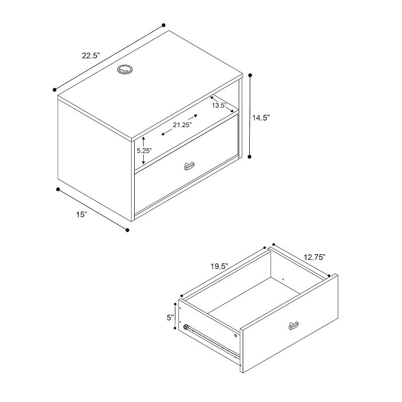 Prepac Floating Nightstand Wall Decor