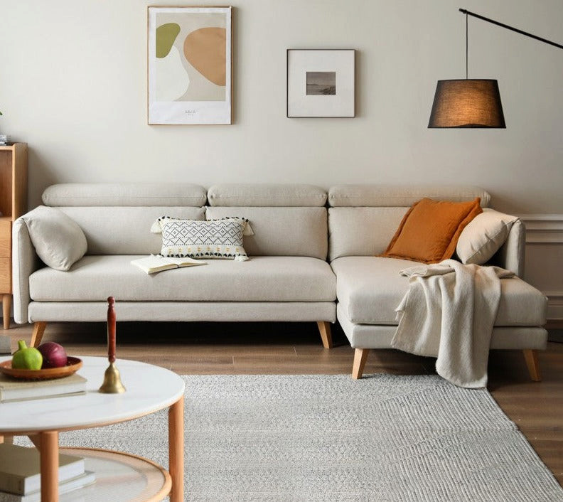 North American Oak Scandinavian Fabric Corner Sofa   Midcentury   Sectional Sofas   by GVAwood  Houzz