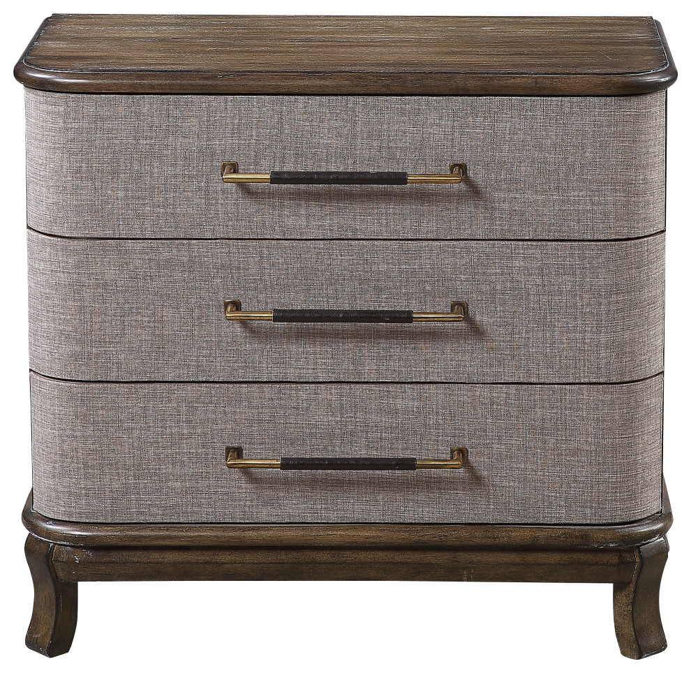 Bradenton Brown 3 Drawer Chest   Transitional   Accent Chests And Cabinets   by Homesquare  Houzz