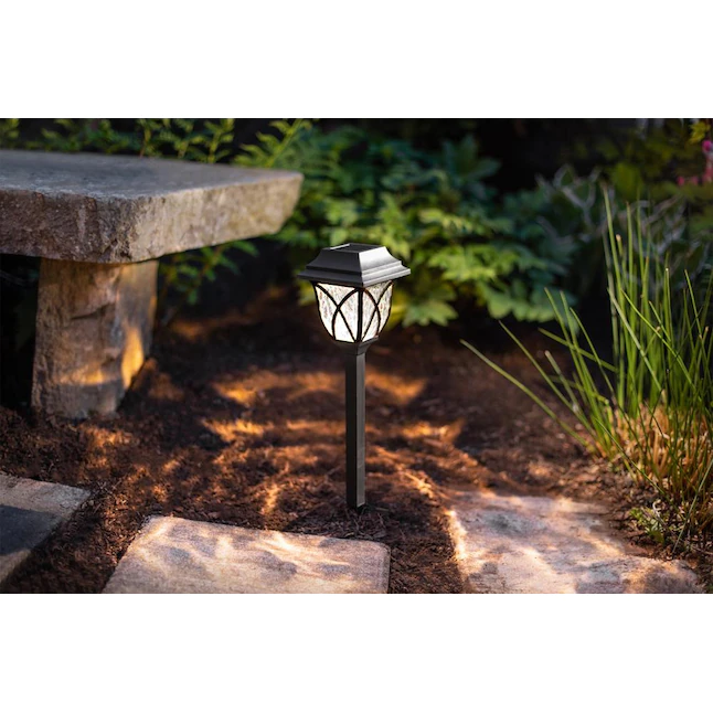 Portfolio 15-Lumen 0.5-Watt Black Solar Integrated LED Outdoor Path Light Kit (3500 K)