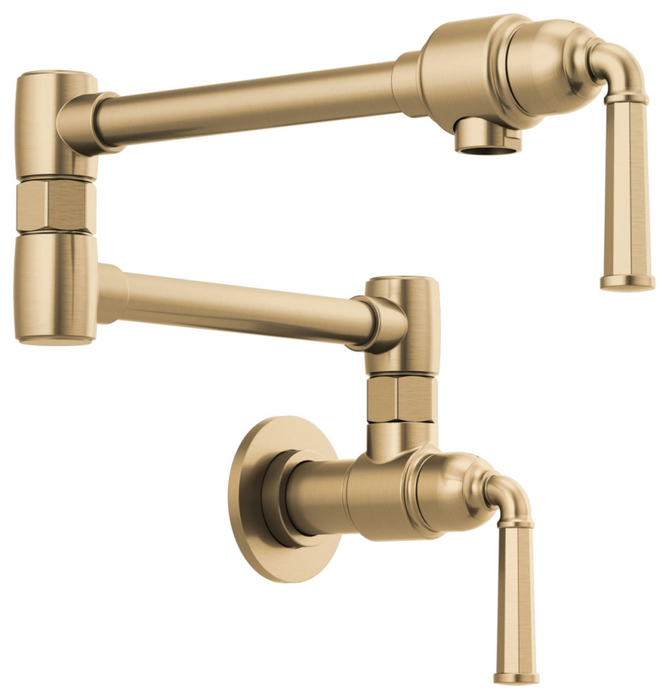 Rook 4 GPM Wall Mounted Double Handle Pot Filler Faucet  Brass Handles   Transitional   Pot Fillers   by The Stock Market  Houzz