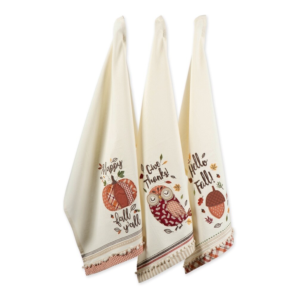 DII Thanksgiving Cozy Picnic  Plaid Dishtowel Set of 3