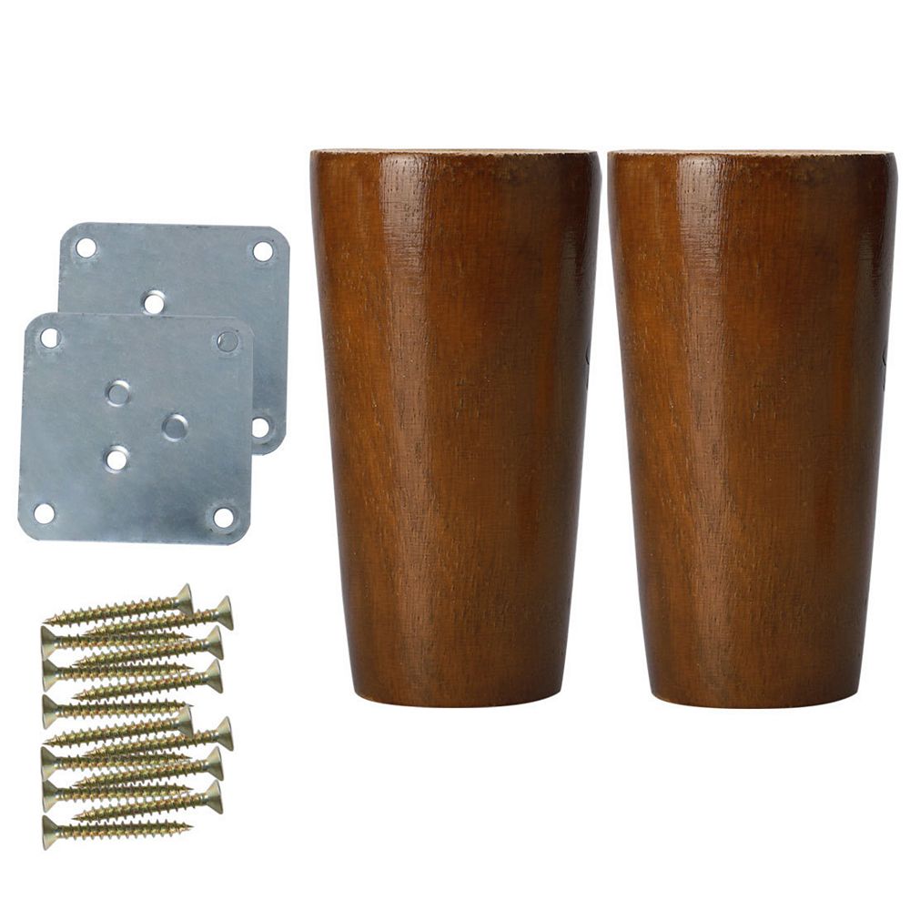 4 Round Solid Wood Furniture Leg Chair Table Feet Replacement Set of 2