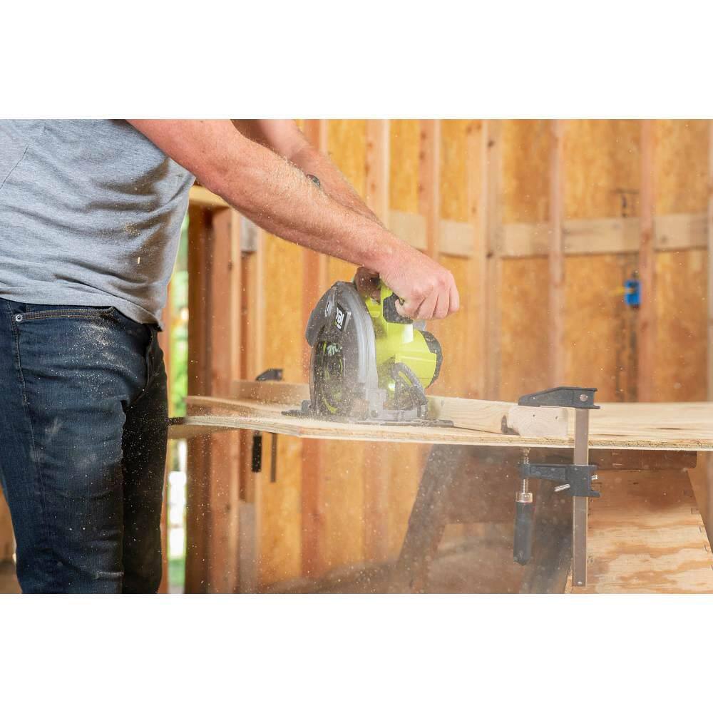 RYOBI ONE+ HP 18V Brushless Cordless 7-14 in. Circular Saw Kit with 4.0 Ah HIGH PERFORMANCE Battery and Charger PBLCS300K1