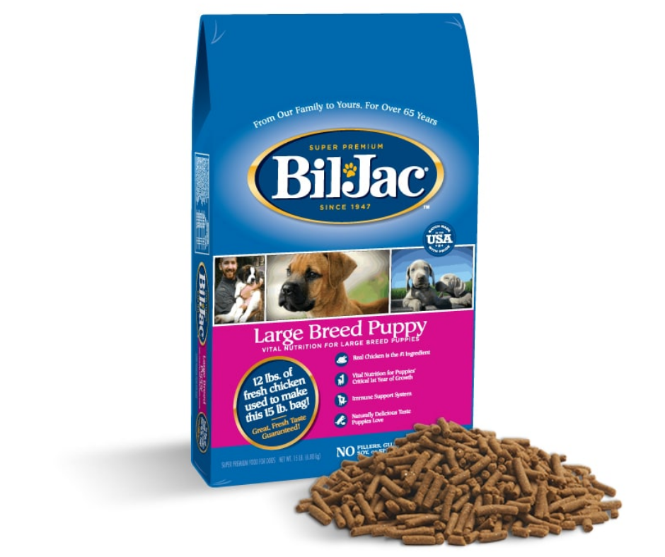 Bil Jac - Large Breed， Puppy Chicken， Corn， and Oatmeal Recipe Dry Dog