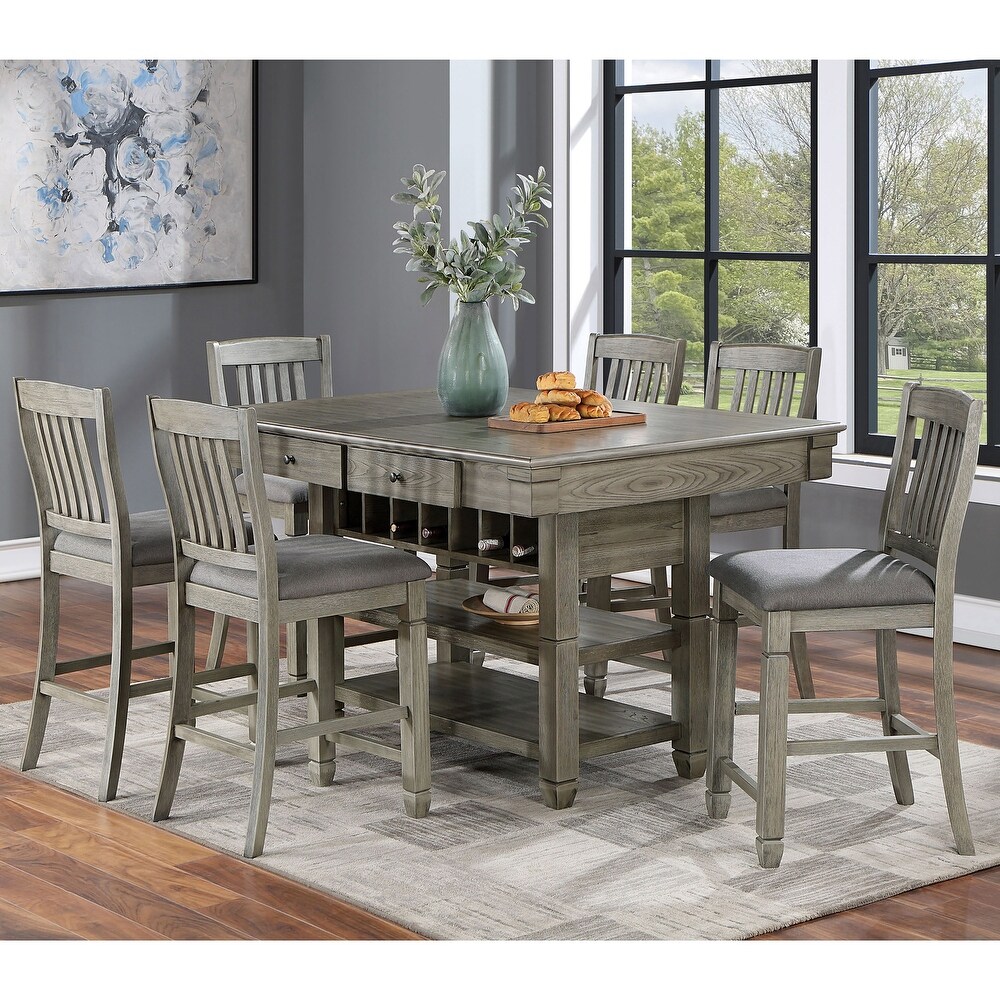 Cece Multi Storage 7 piece Counter Table Set by Furniture of America