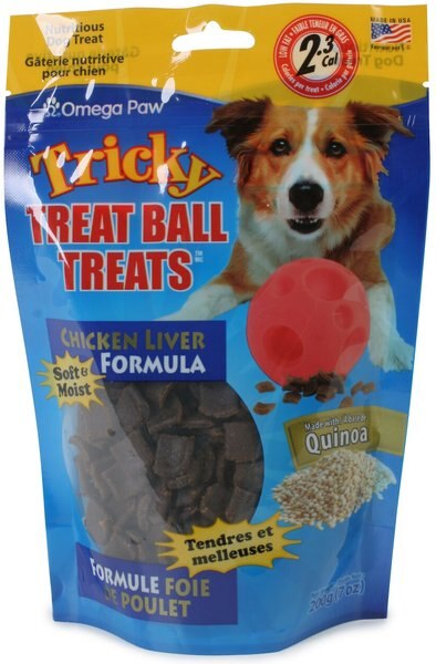 Omega Paw Tricky Treat Ball Chicken Flavor Dog Treats