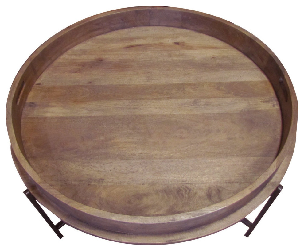 Barrel Top Coffee Table   Industrial   Coffee Tables   by Primitive Collections  Houzz