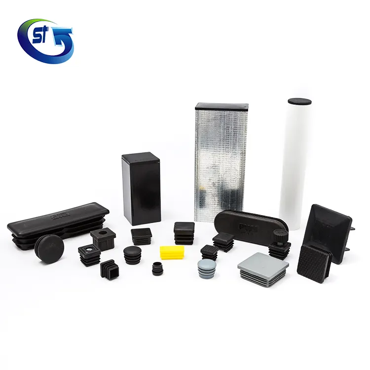 Supplying high quality Black PE Rectangular custom plastic pvc pipe fitting end cap PFC 100X50