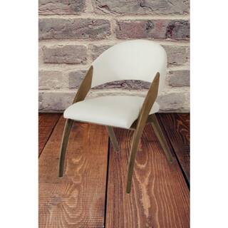 HomeRoots Valerie Walnut Wood and Cream Leatherette Dining Chair (Set of 1) 283004