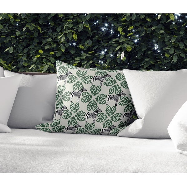 ZEBRA HERD GREEN Indoor|Outdoor Pillow By Kavka Designs