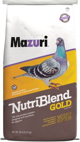 Mazuri Nutriblend Gold Pigeon Bird Food， 50-lb bag