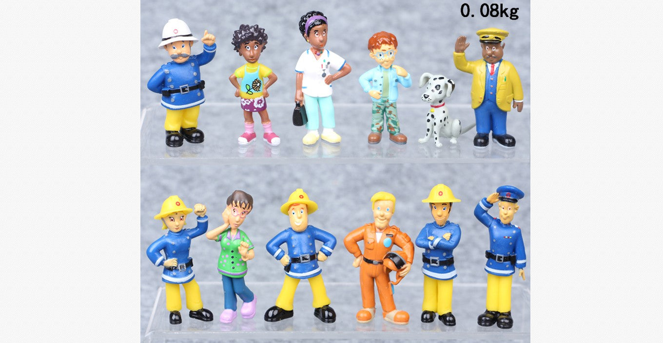 luethbiezx 12Pcs/Set Firefighter Kids Toys PVC Dolls Collection Children Xmas Christmas Birthday Gifts