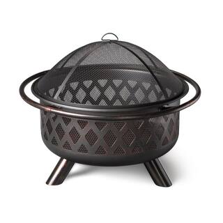 Endless Summer 30 in. D Bronze Finish Portable Lattice Wood Burning Fire Pit WAD792SP