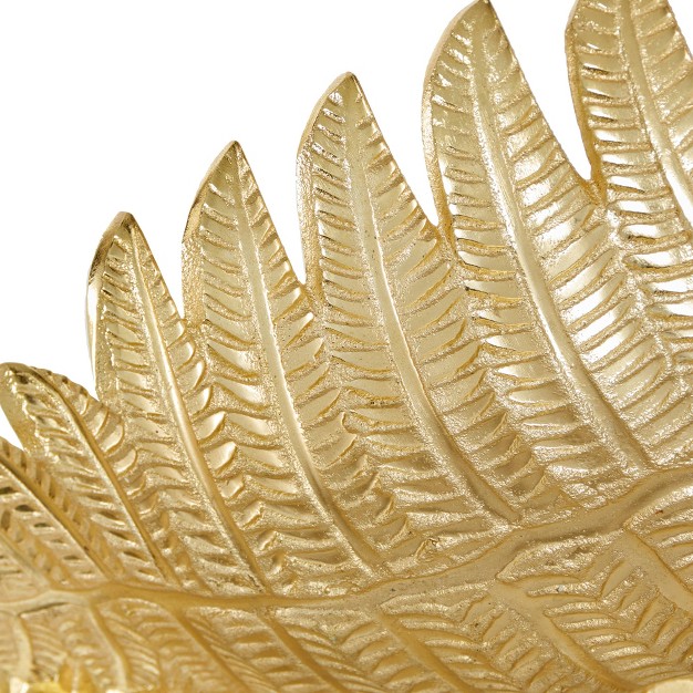 Set Of 2 Contemporary Leaf Trays Gold Olivia amp May