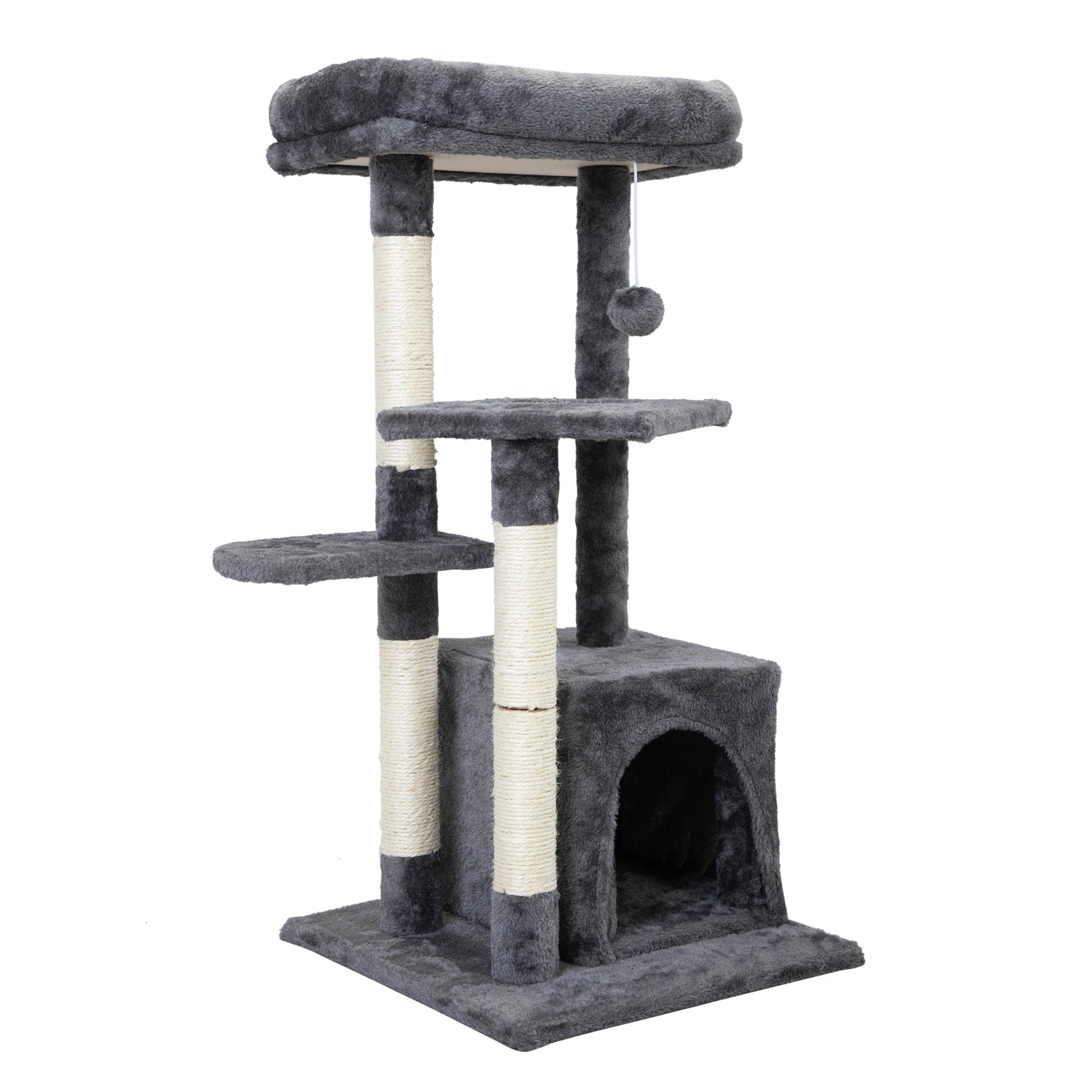 Double Level Cat Tree Stand House Furniture Kittens Activity Tower Posts Kitty Pet Play House