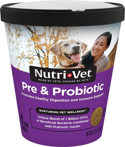 Nutri-Vet Pre and Probiotics Soft Chews Digestive Supplement for Dogs