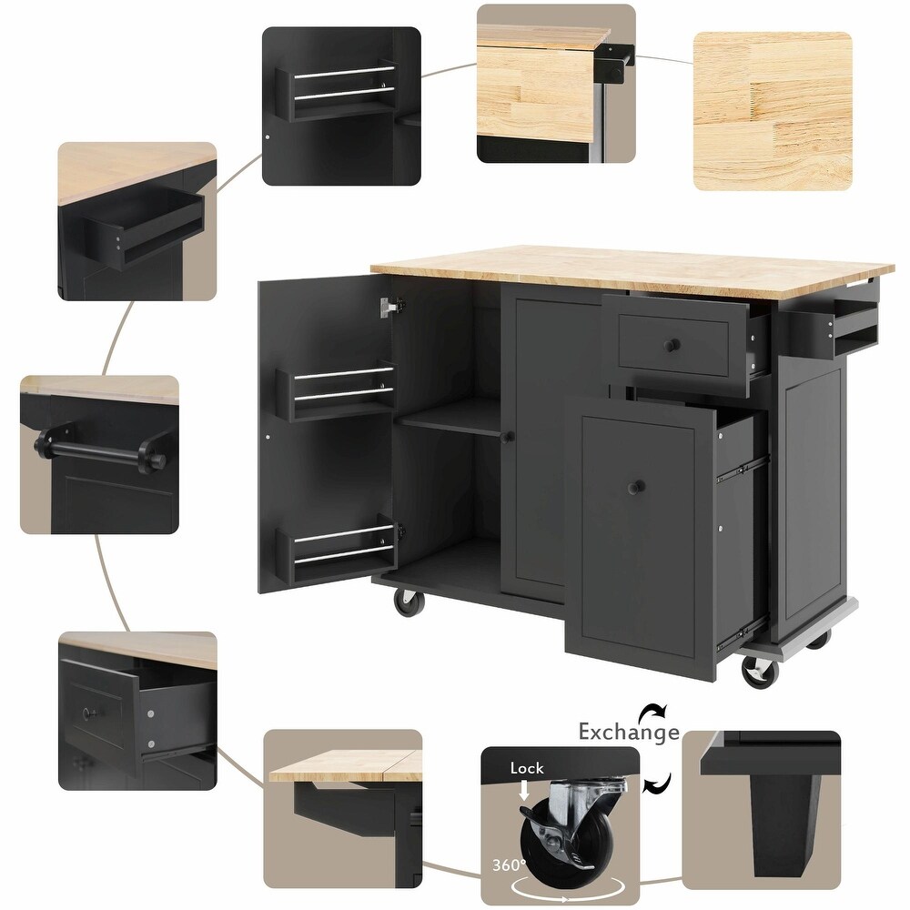 Rolling Kitchen Cart: 53.9\