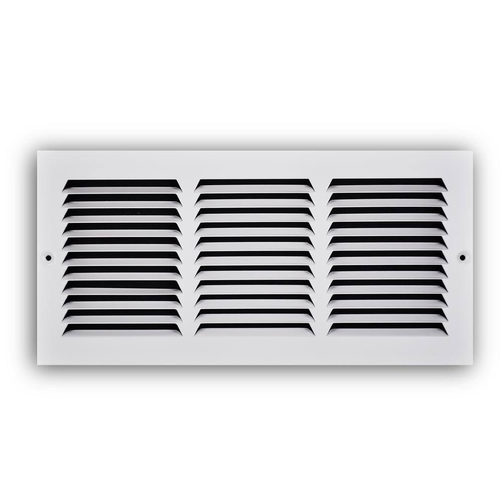 Everbilt 14 in. x 6 in. 1-Way Steel Baseboard Return Air Grille in White E123RW14X06