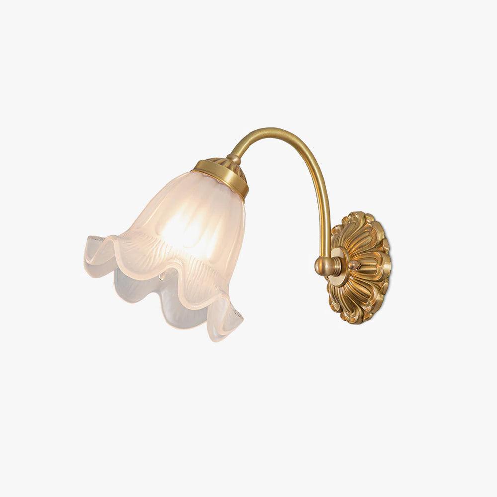 Brass Floral Glass Sconce