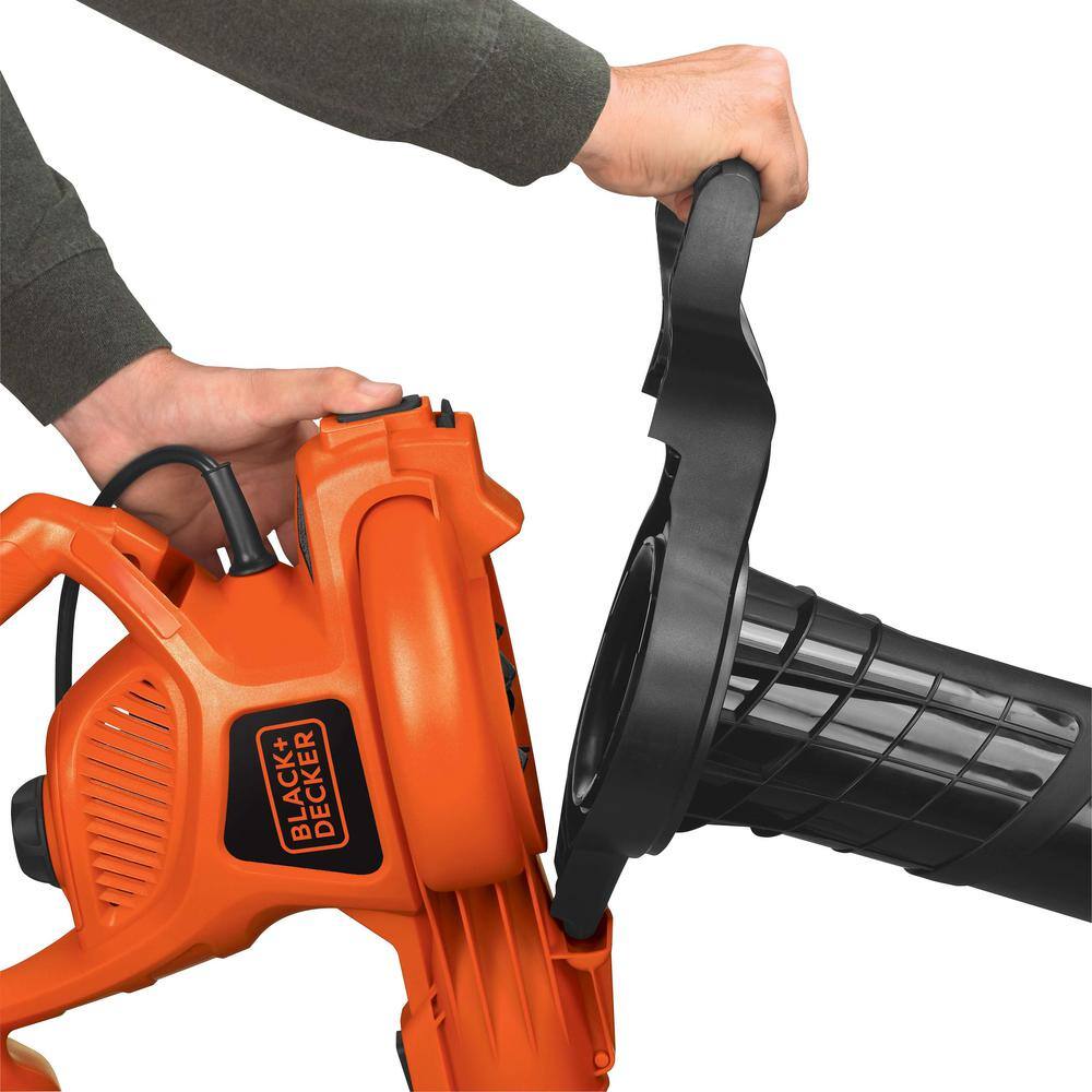 BLACK+DECKER 12 AMP 230 MPH 385 CFM Corded Electric 3-In-1 Handheld Leaf Blower Vacuum  Mulcher with Tool Free Switchover BV3600