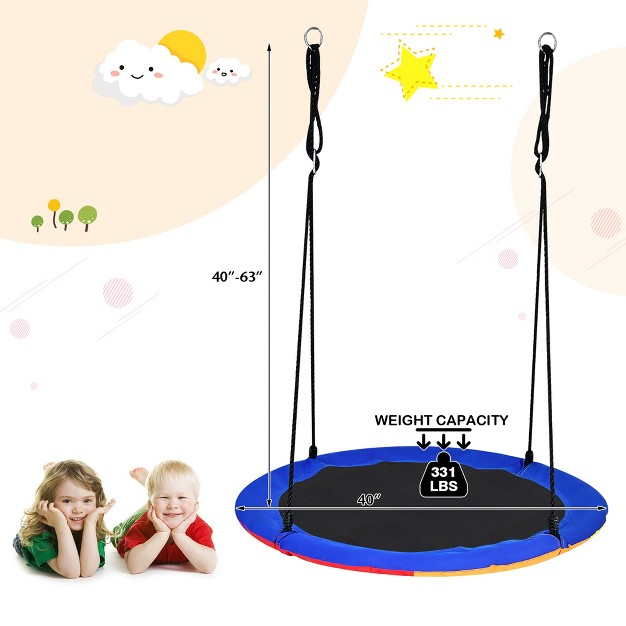 Costway 40 x27 x27 Flying Saucer Tree Swing For Kids Round Tree Swing For Outdoor