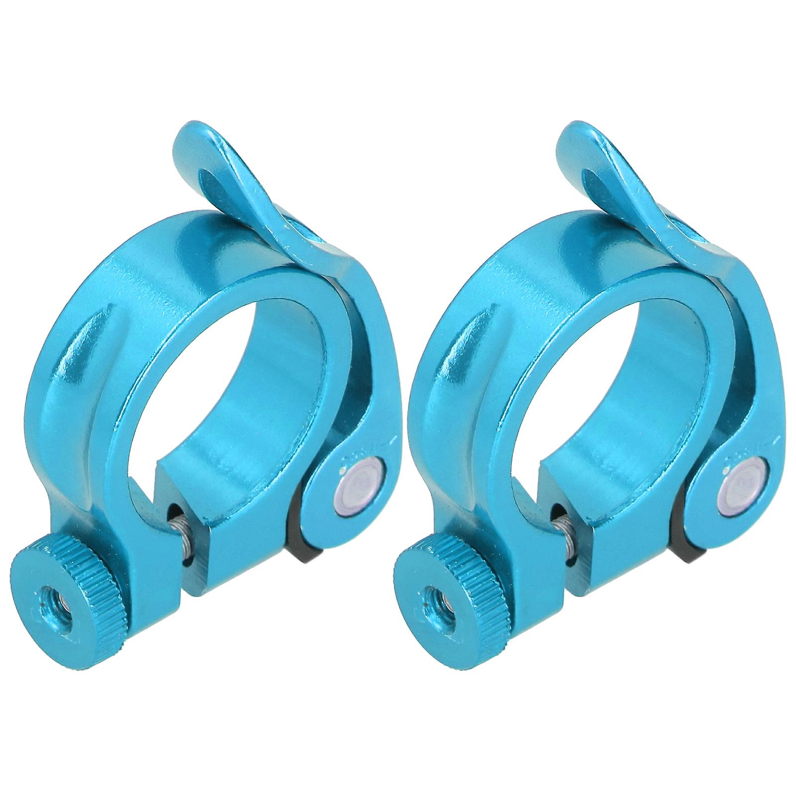 2pcs/set 31.8mm Bicycle Seatpost Clamp Quick Release Clip For 27.2mm Bike Seatpostblue