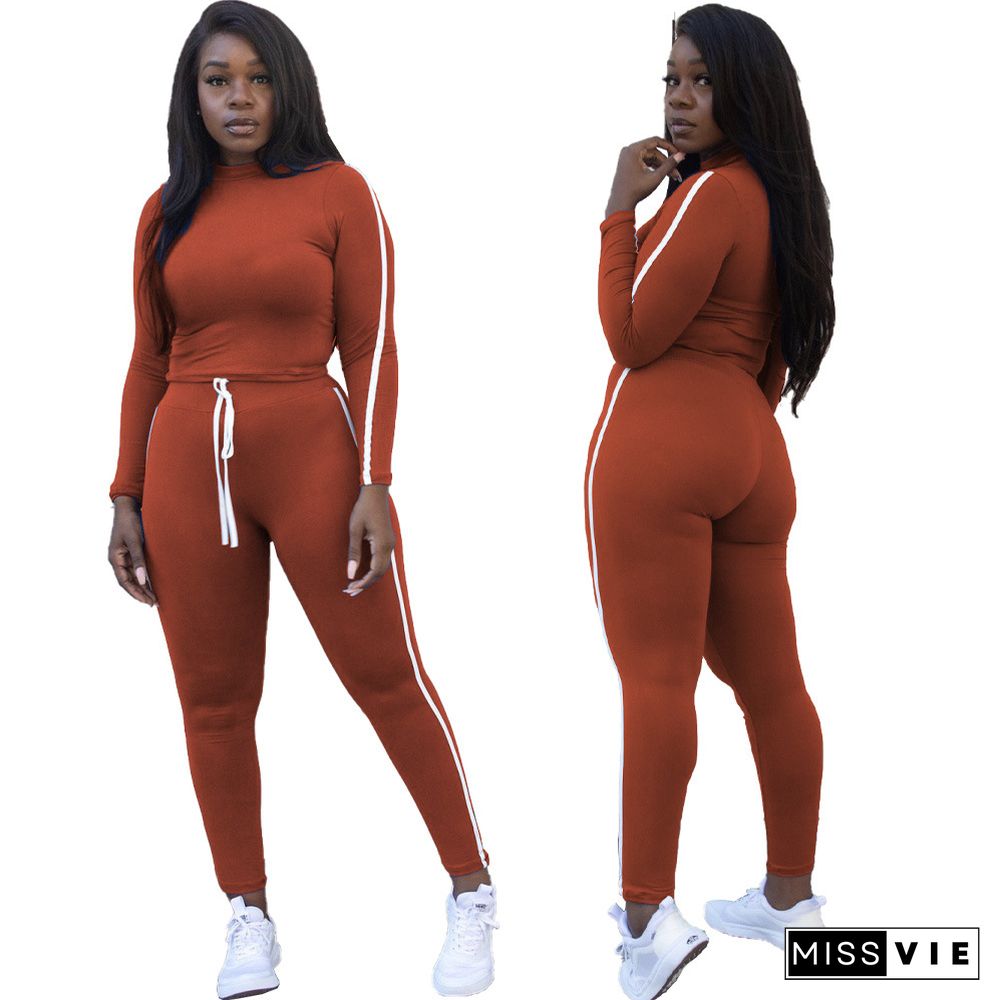 Long Sleeve T Shirt Skinny Fitness Pants Set