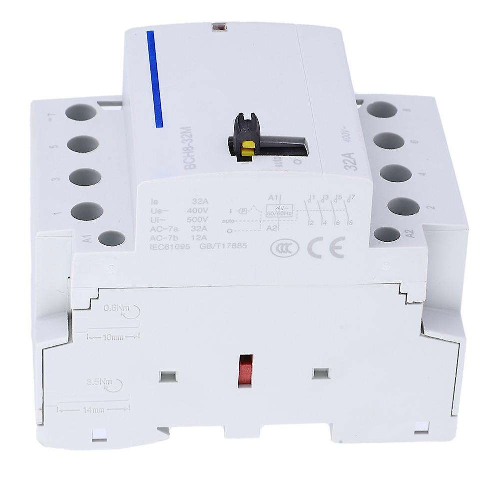 Bch8-32m Household Ac Contactor 24v 32a 4p Din Rail Contactor With Manual Control Switch4nc