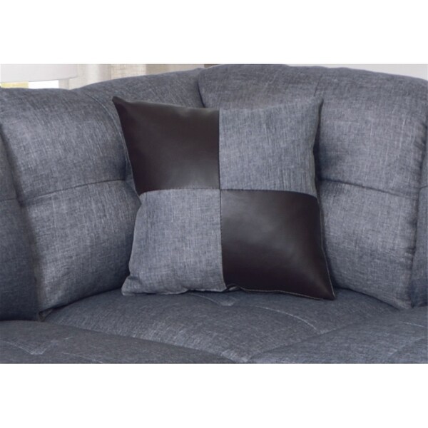 3PC Sectional Sofa Linen Right-Facing Chaise with Storage Ottoman Gray