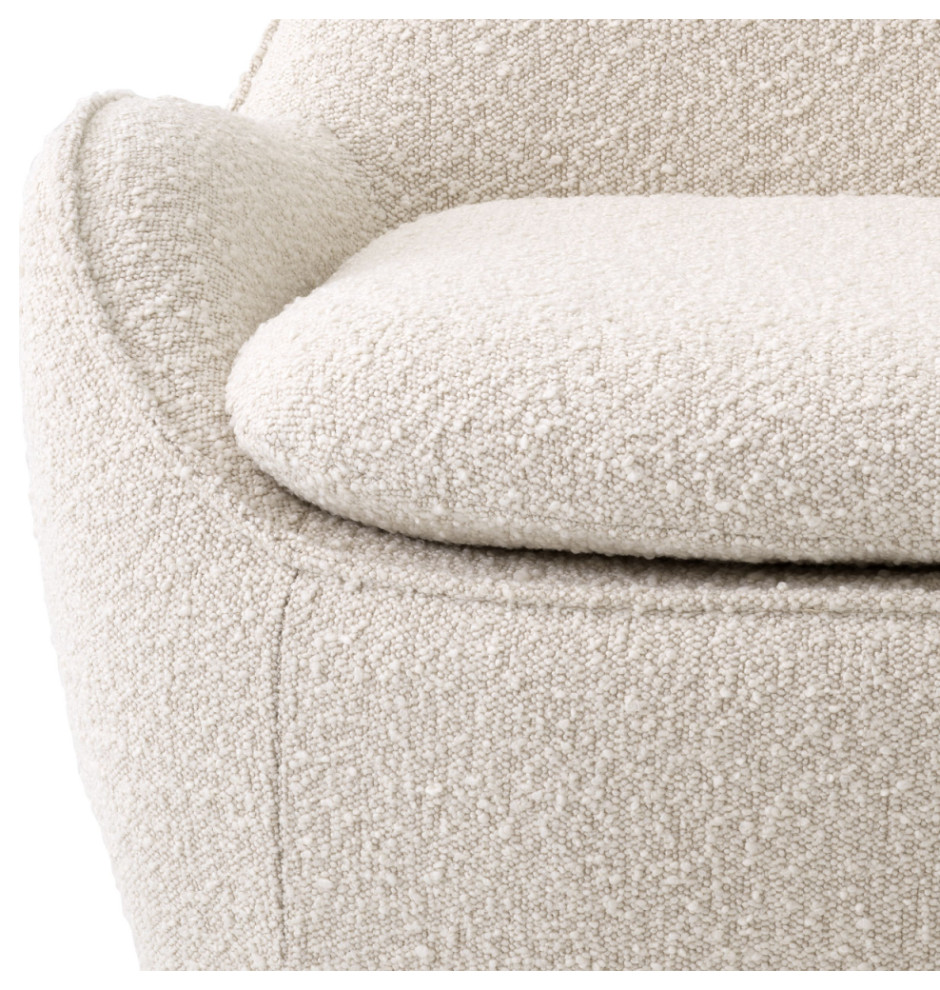 Cream Boucle Swivel Accent Chair  Eichholtz Cupido   Transitional   Armchairs And Accent Chairs   by Oroa   Distinctive Furniture  Houzz