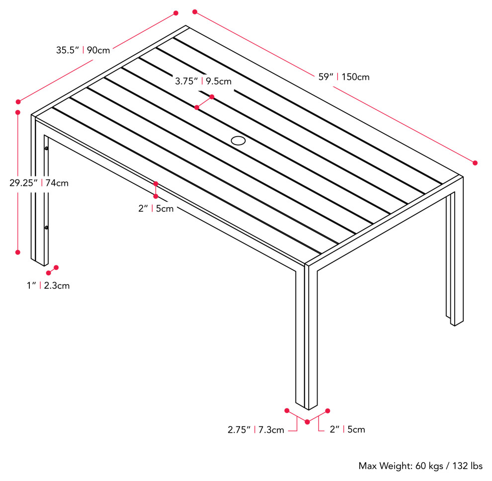 CorLiving Gallant Sun Bleached Black Outdoor Dining Table   Transitional   Outdoor Dining Tables   by CorLiving Distribution LLC  Houzz