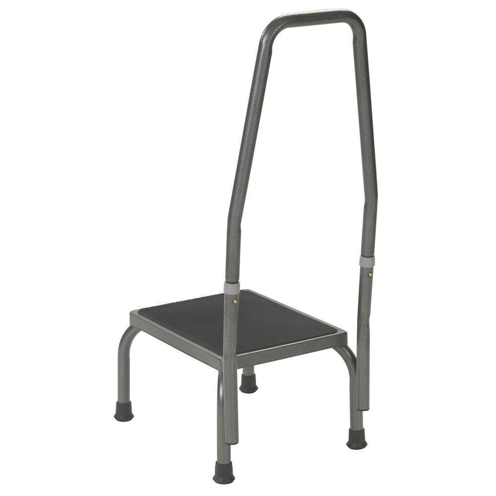 Drive Medical Footstool with Non Skid Rubber Platform and Handrail 13031-1sv