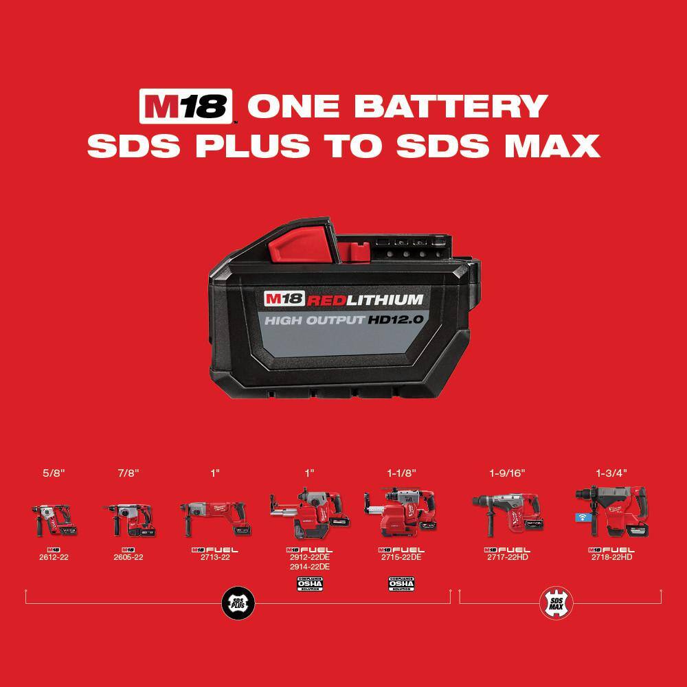 MW MX FUEL 36001800-Watt Lithium-Ion Battery Powered Power Station with M18 FUEL 1 in. Cordless SDS-Plus Rotary Hammer Kit MXF002-2XC-2912-22