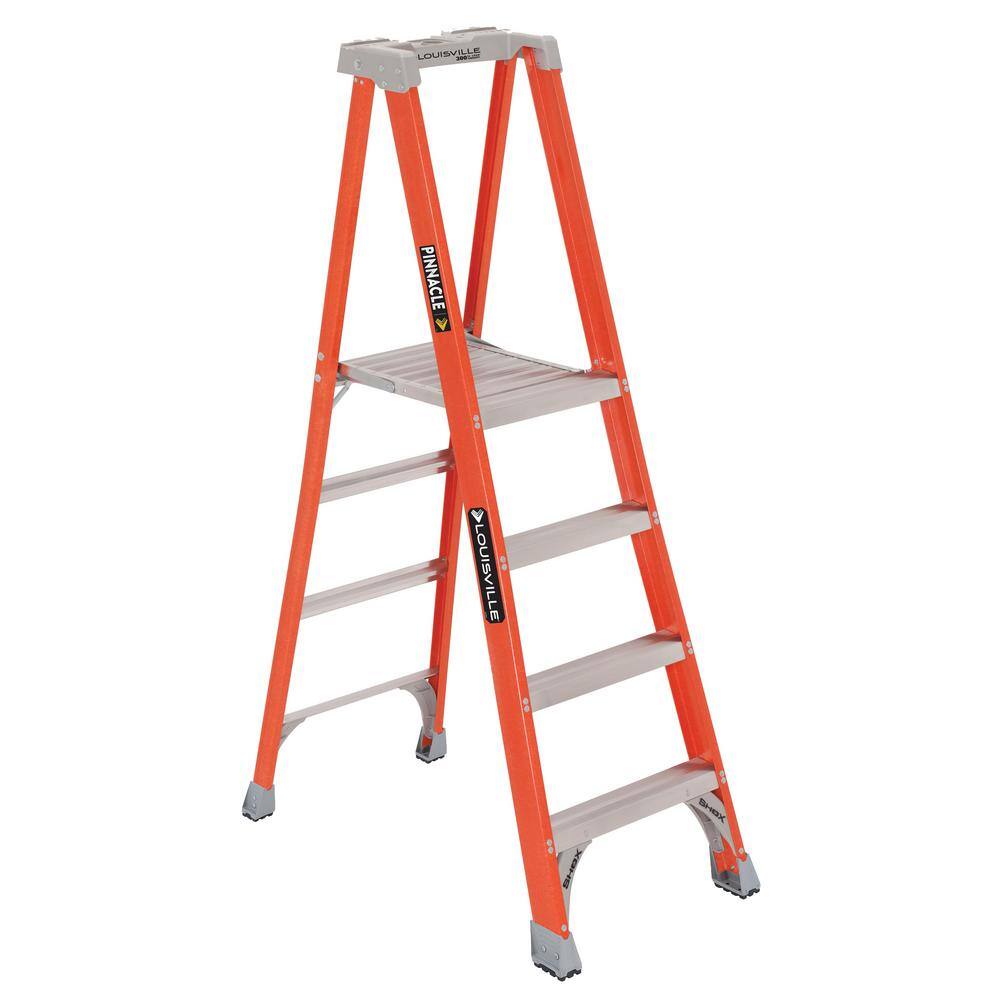 Louisville Ladder 4 ft. Fiberglass Pinnacle Platform Ladder (10.4 ft. Reach) 300 lbs. Load Capacity Type IA Duty Rating FXP1704