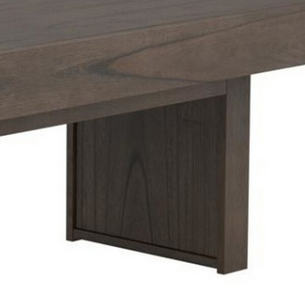 Rectangular Wooden Top Coffee Table with 1 Hidden Side Drawer， Taupe Gray