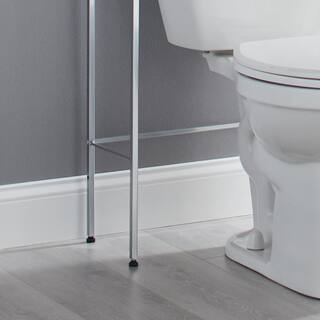 Glacier Bay Slat Style 24 in. W x 9.5 in. D x 64.5 in. H Nickel Over-the-Toilet Storage 3465NNHD