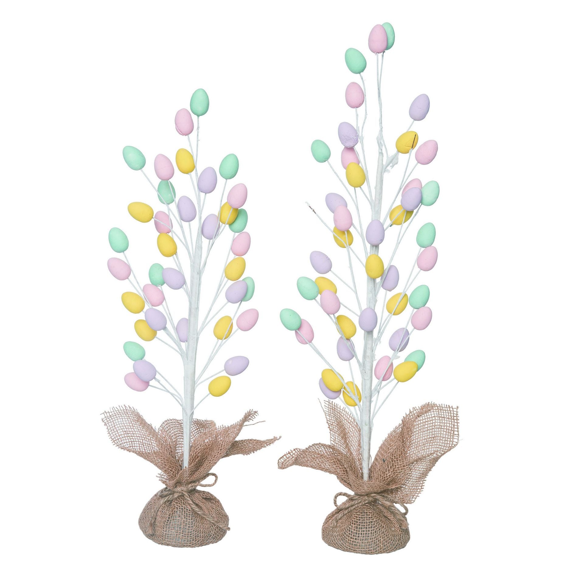 2.5 FT Pastel Eggs Twig Tree Set Of 2