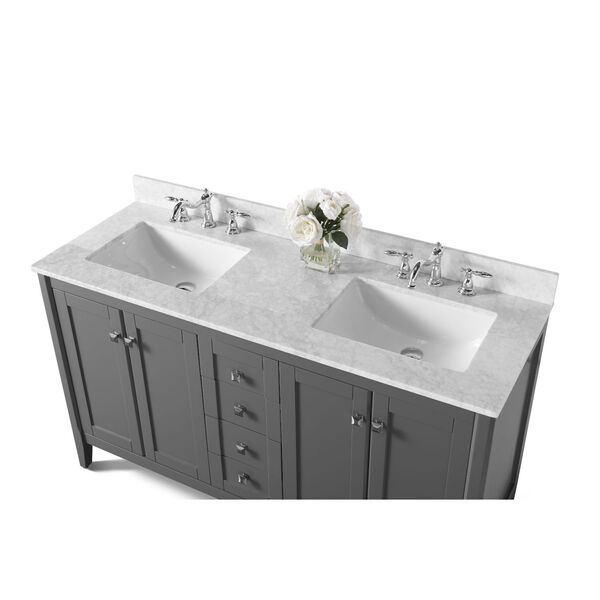 Shelton Sapphire Gray 60-Inch Vanity Console with Mirror