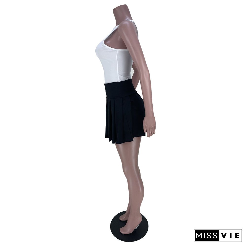 Active Outfits Tank Tops And Pleated Skirts Suits