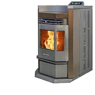 ComfortBilt 2800 sq. ft. EPA Certified Pellet Stove with 80 lb. Hopper and Programmable Thermostat in Bronze HP22N-Brown